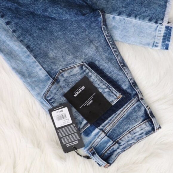 NWT Hudson Zoeey Front Yoke Blue Acid Wash High Rise Cropped Jeans Size 27 - Picture 5 of 9